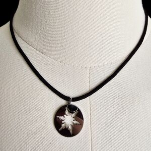Tarma Desings Silver Snowflake Disc Pendant